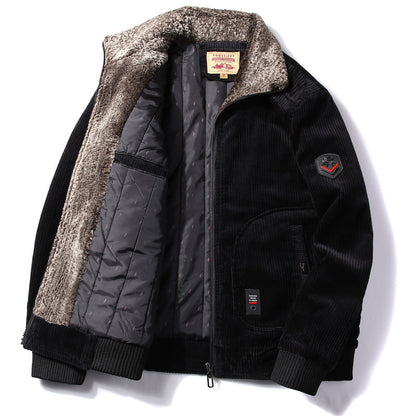 Relaxed Fit Corduroy Bomber Jacket