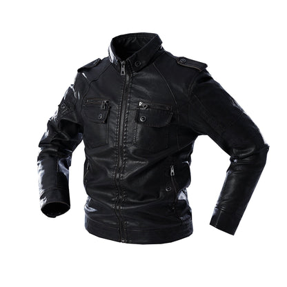 Relaxed Fit Brown Leather Biker Jacket
