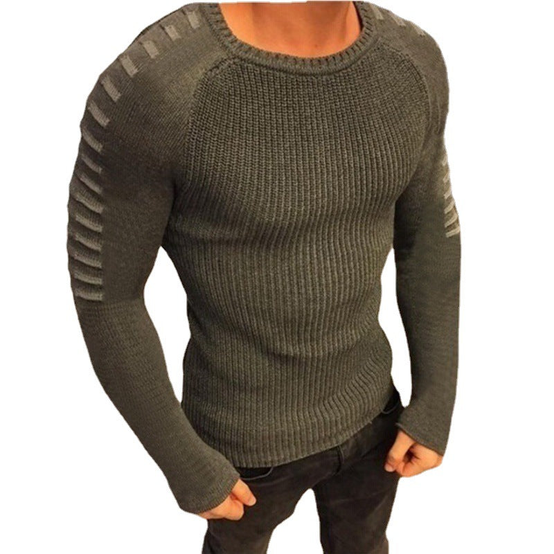 Fashionable Crew Neck Knitted Sweater