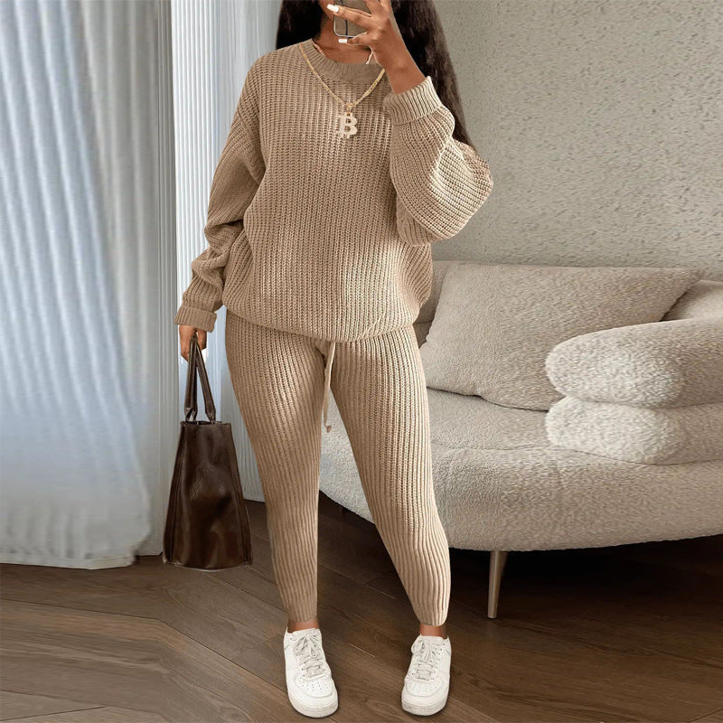 Soft Fleece Loungewear Set with Long Sleeve Top