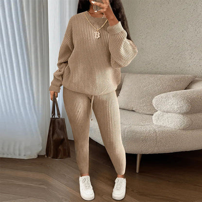 Soft Fleece Loungewear Set with Long Sleeve Top