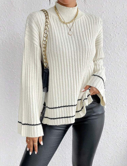 Fitted Women's Cable Knit Turtleneck Sweater