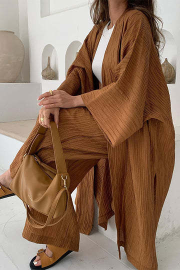 Elegant Fringed Kimono Dress