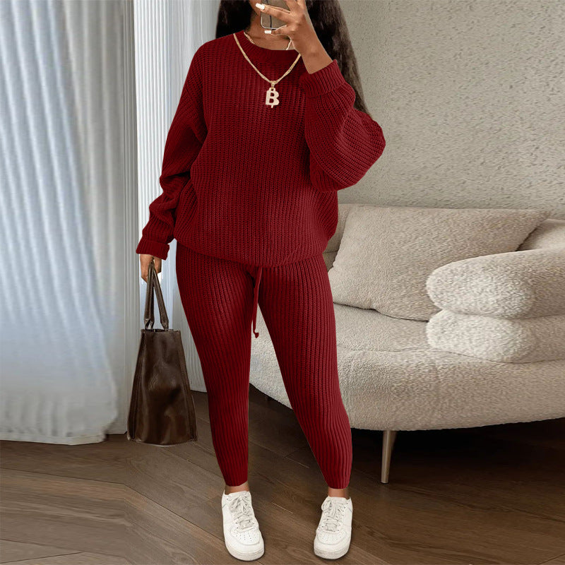 Soft Fleece Loungewear Set with Long Sleeve Top