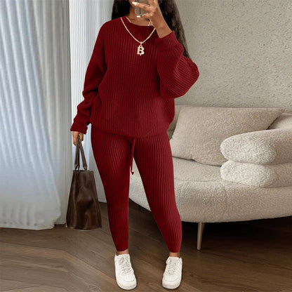 Soft Fleece Loungewear Set with Long Sleeve Top