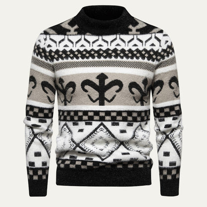 Warm Nordic Style Crew Neck Knit Sweater