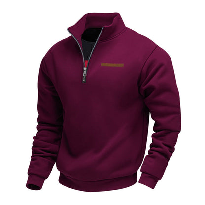 Men's Fleece Quarter Zip High Neck Sweater