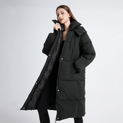 Warm Hooded Down Winter Jacket - OutfitLondon