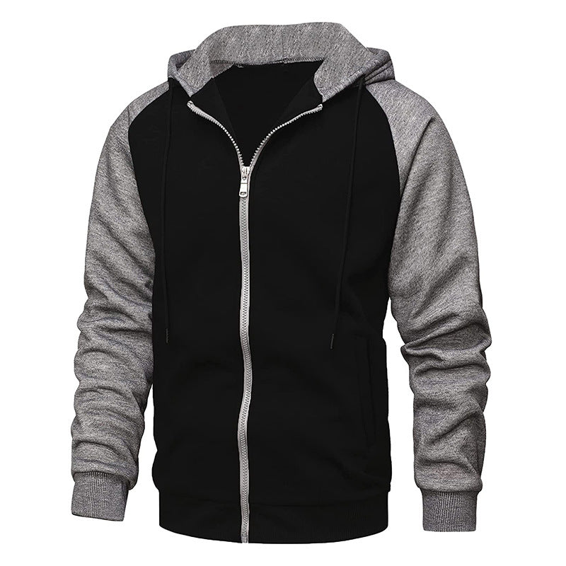 Relaxed Fit Hoodie with Colorblock Sleeves