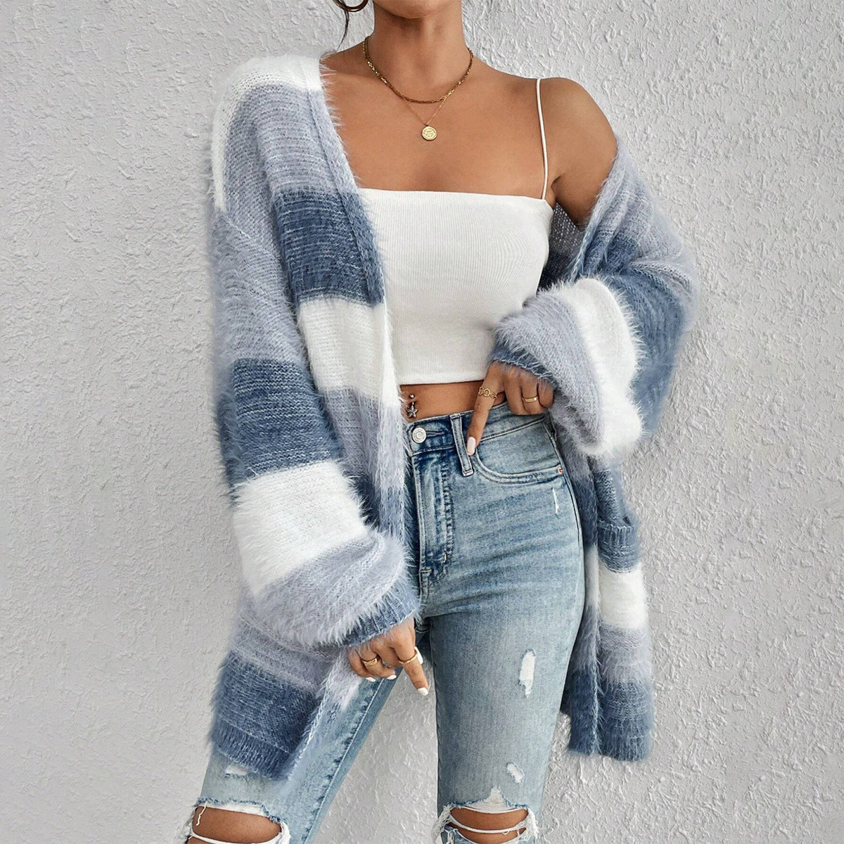 Cozy Women's Large Knit Sweater Cardigan