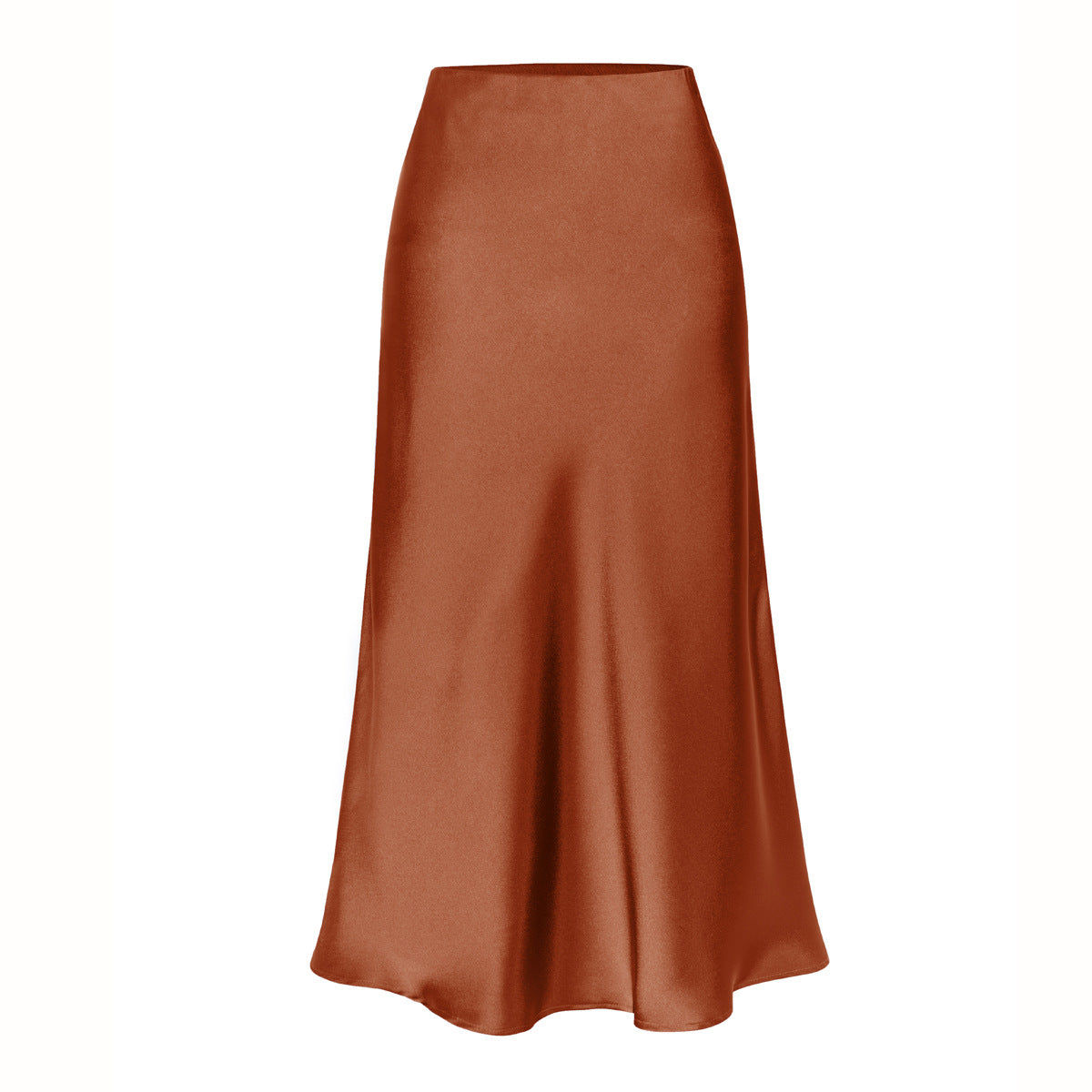 Chic High Waisted Midi Skirt with Side Split