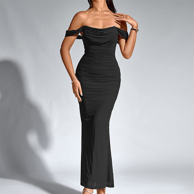 Elegant Ruffled Floor Length Formal Gown Dress - OutfitLondon