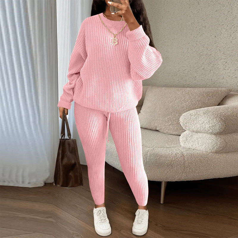 Soft Fleece Loungewear Set with Long Sleeve Top