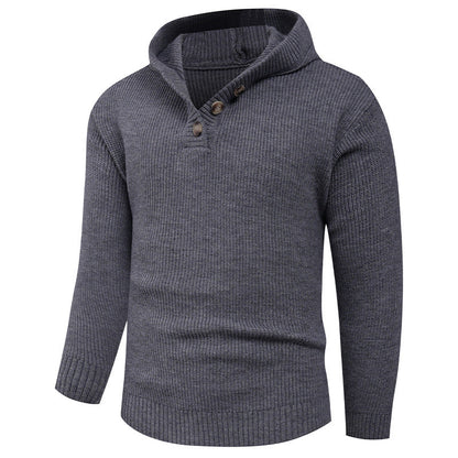 Men's Chunky Knit Hoodie Sweater