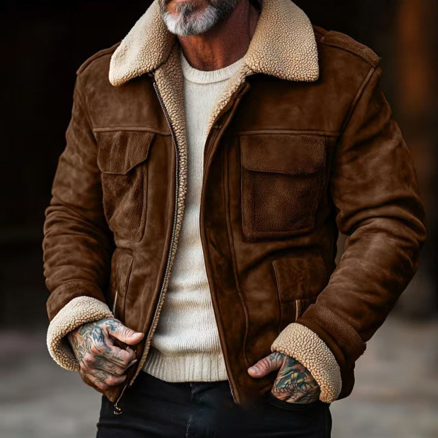 Soft Leather Jacket with Functional Pockets