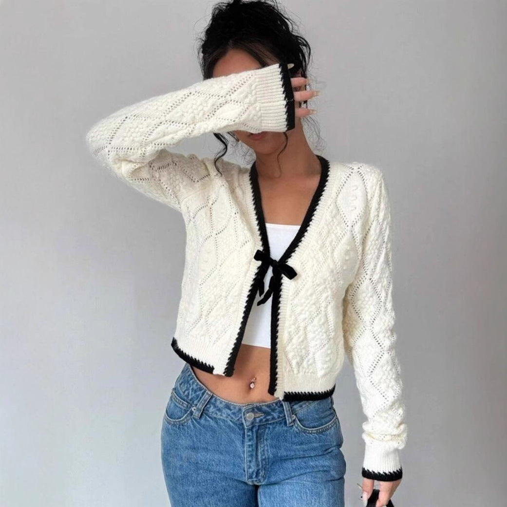 Slim Fit Women's V Neck Cardigan Sweater - OutfitLondon