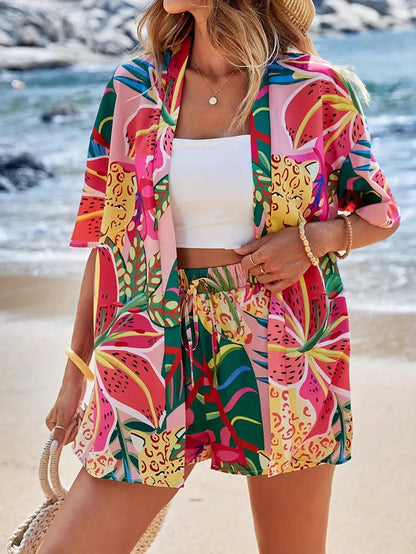 Cute Floral Tankini and Shorts Outfit