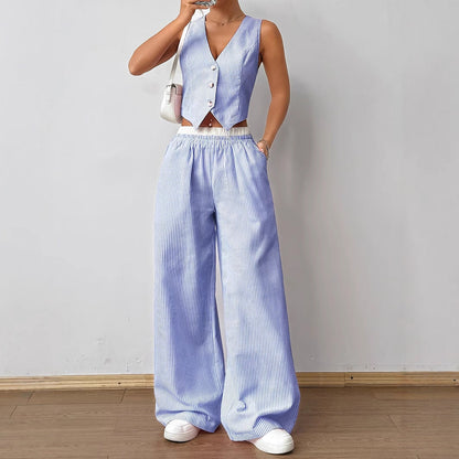 Chic Summer Stripe Loungewear Set