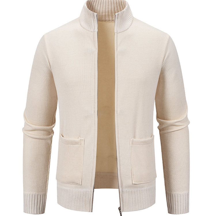 Long Sleeve Zip Front Cardigan with Pockets