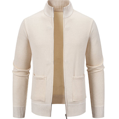 Long Sleeve Zip Front Cardigan with Pockets