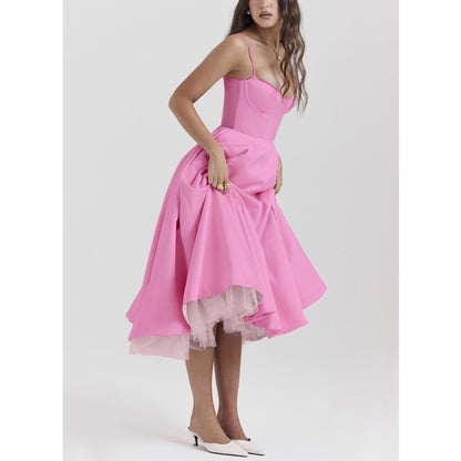 Loose Fit V Neck Summer Dress – Flowy Ruffled Skirt
