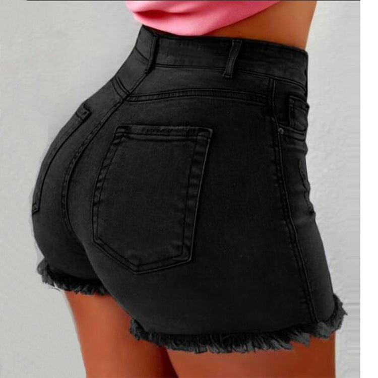 Distressed Denim Tiny Shorts