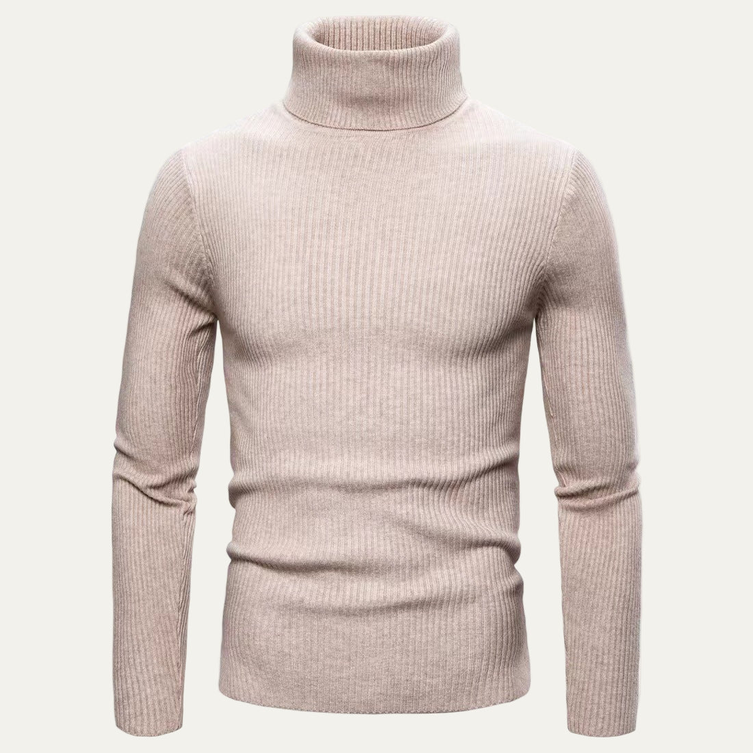 Men's Fit Ribbed Turtleneck Jumper Sweater