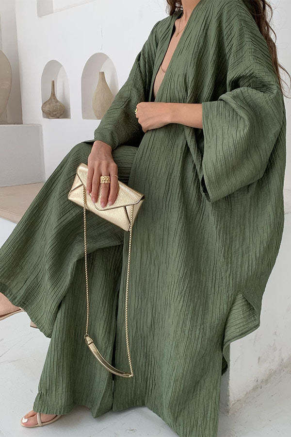 Elegant Fringed Kimono Dress