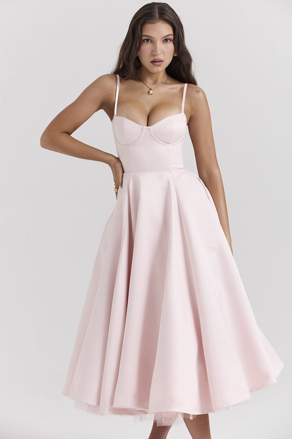 Elegant Cold Shoulder Floor Length Evening Dress