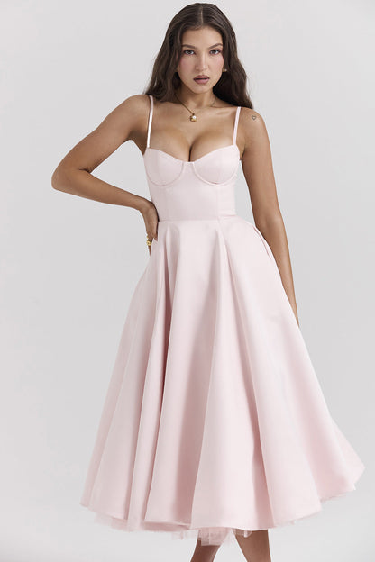 Elegant Cold Shoulder Floor Length Evening Dress
