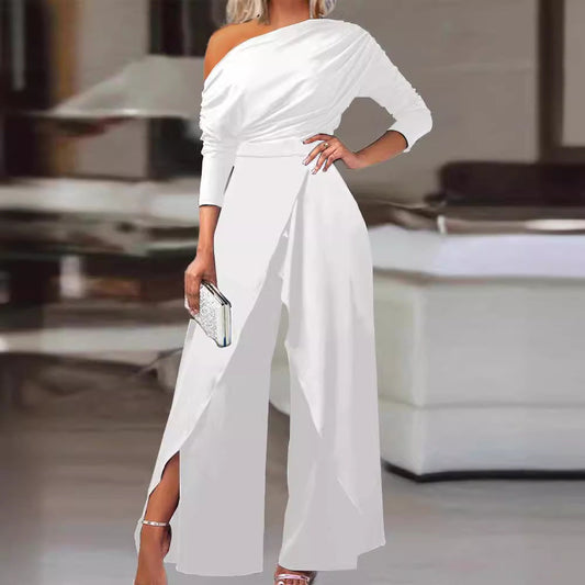 Chic Ruffled Wide Leg Jumpsuit - OutfitLondon