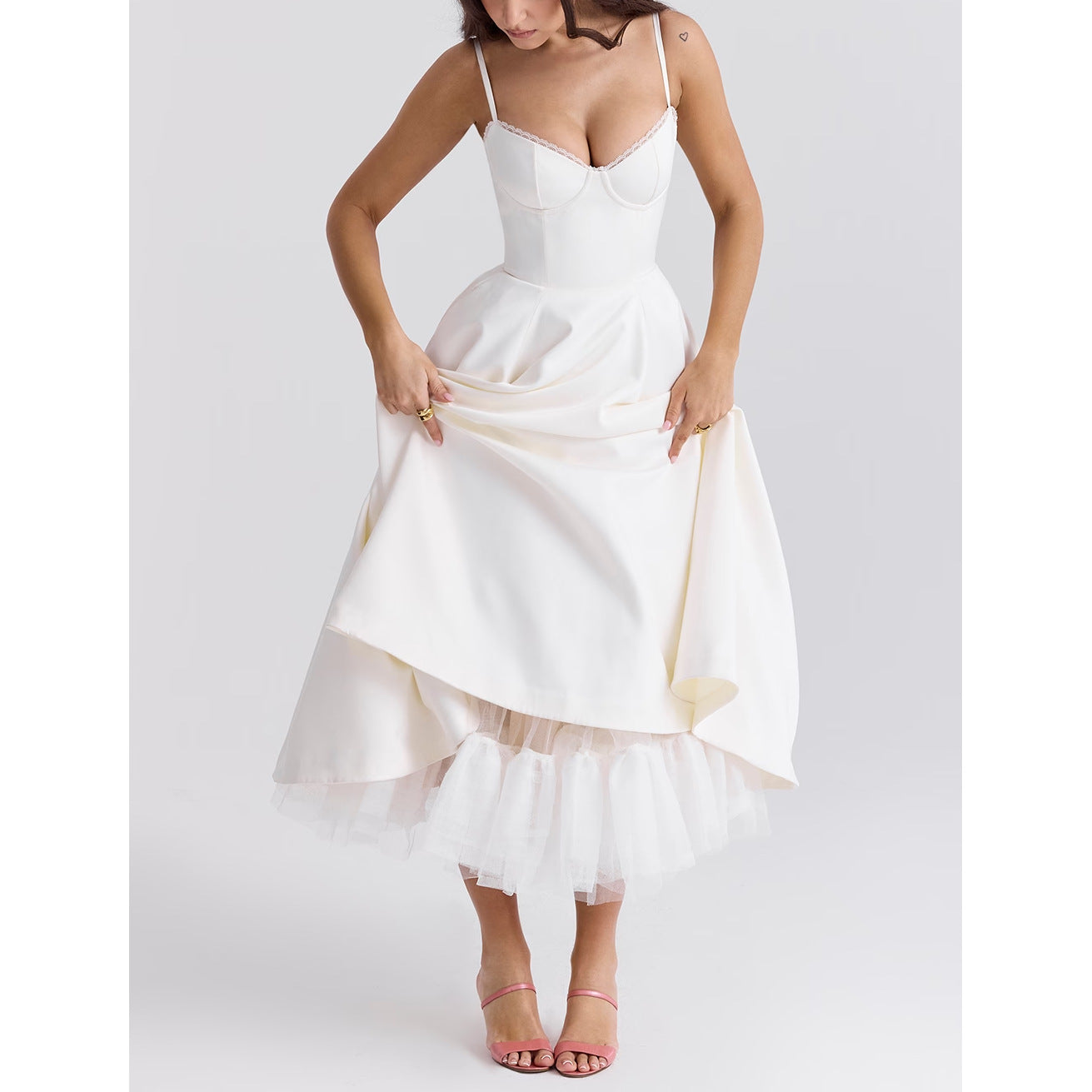 Loose Fit V Neck Summer Dress – Flowy Ruffled Skirt