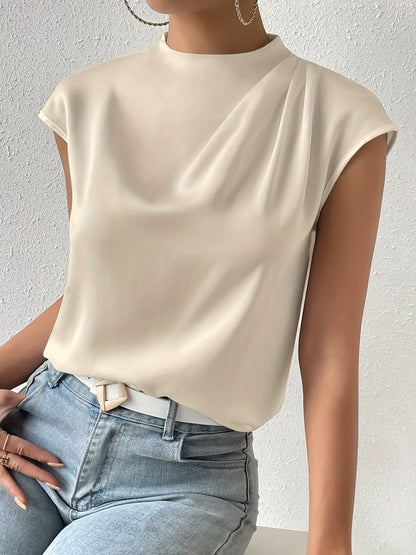 Chic Sleeveless Drape Neck Women's Top