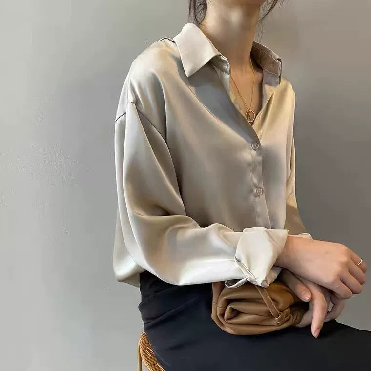 Elegant Soft Long Sleeve Women's Blouse