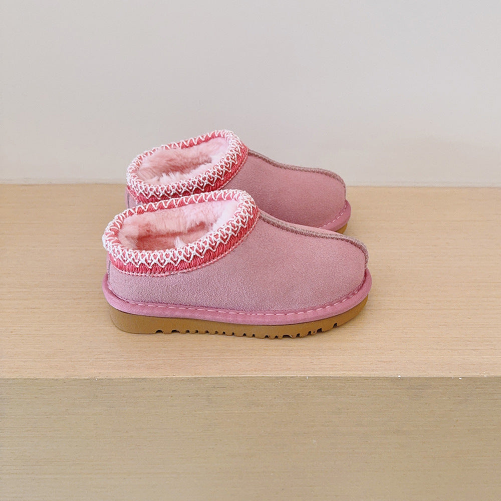 Soft Plush Suede Braid Slippers