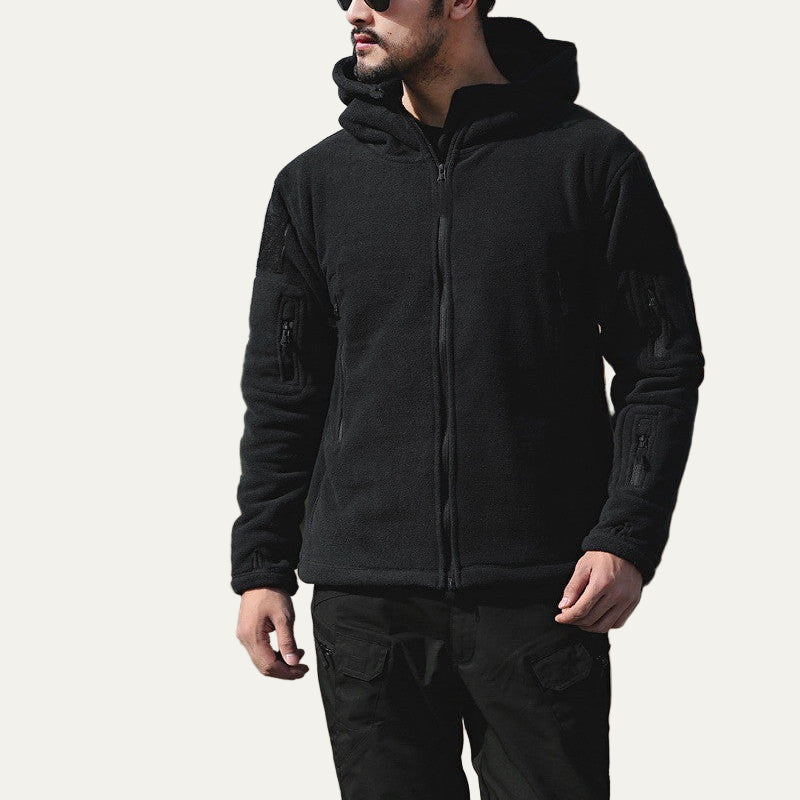 Men's Warm Waterproof Hoodie Fleece Jacket