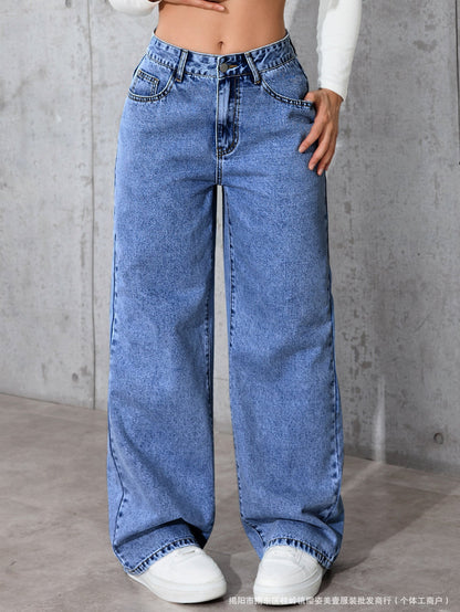 Relaxed Fit High Waist Casual Pants
