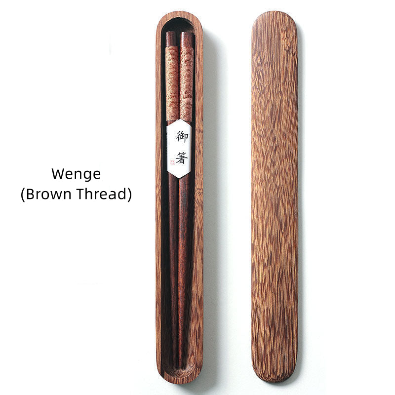 Traditional Black Wooden Chopsticks Gift Set