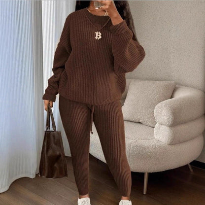 Soft Fleece Loungewear Set with Long Sleeve Top