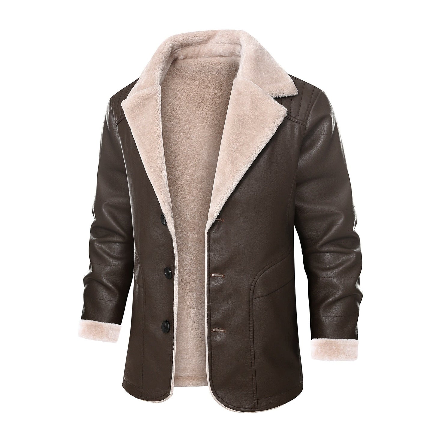 Premium Faux Leather Winter Coat
