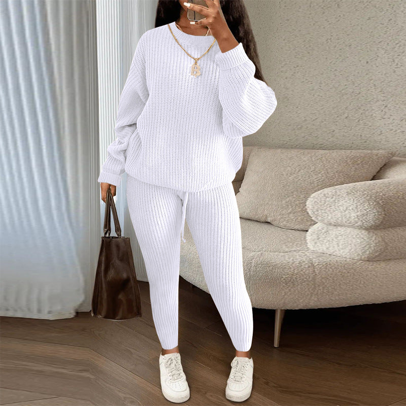 Soft Fleece Loungewear Set with Long Sleeve Top
