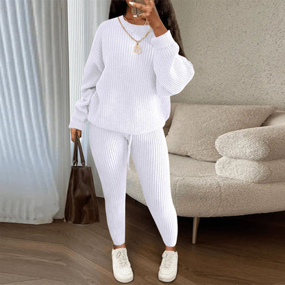 Soft Fleece Loungewear Set with Long Sleeve Top