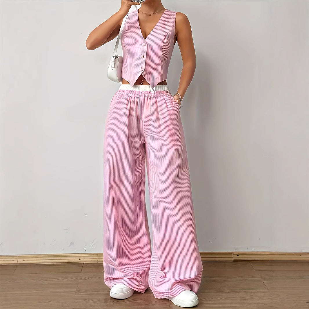 Chic Summer Stripe Loungewear Set