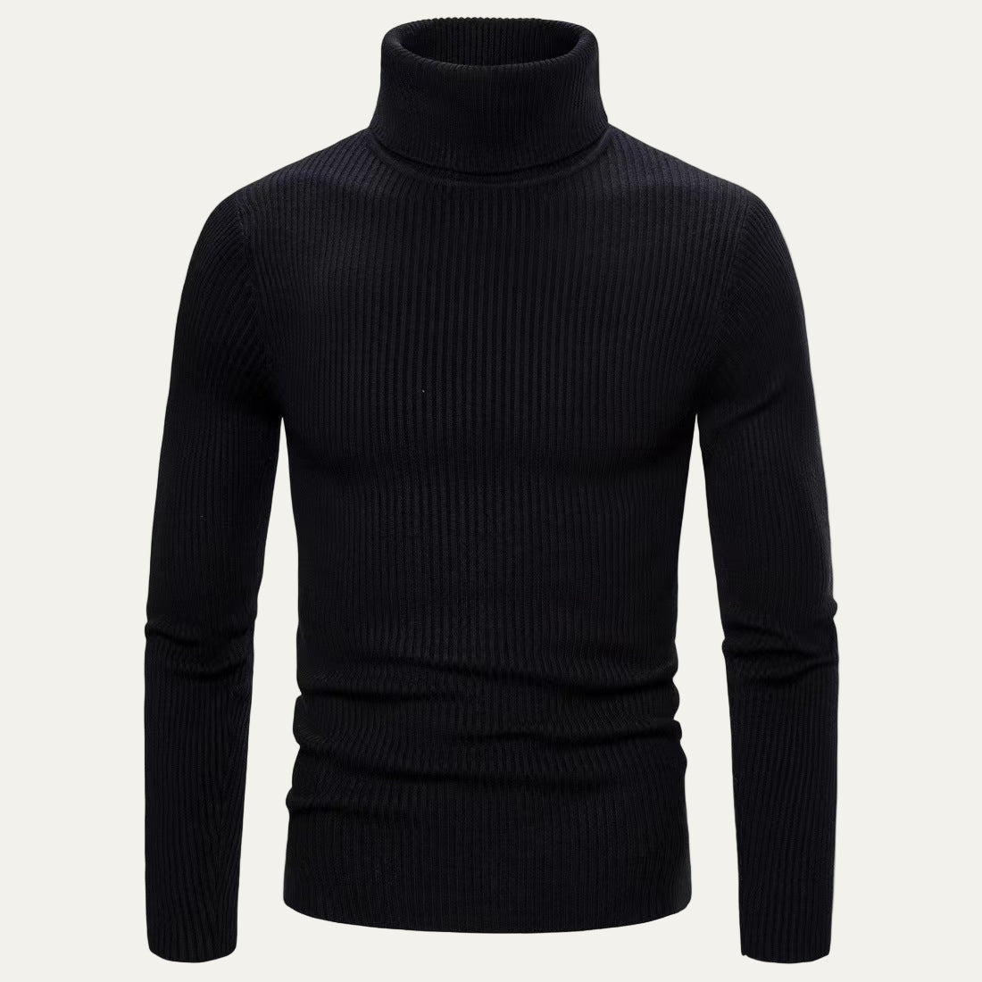Men's Fit Ribbed Turtleneck Jumper Sweater