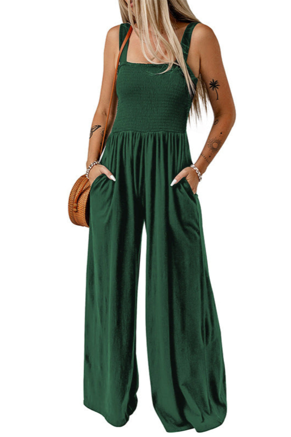 Comfortable Flowy Square Neck Jumpsuit