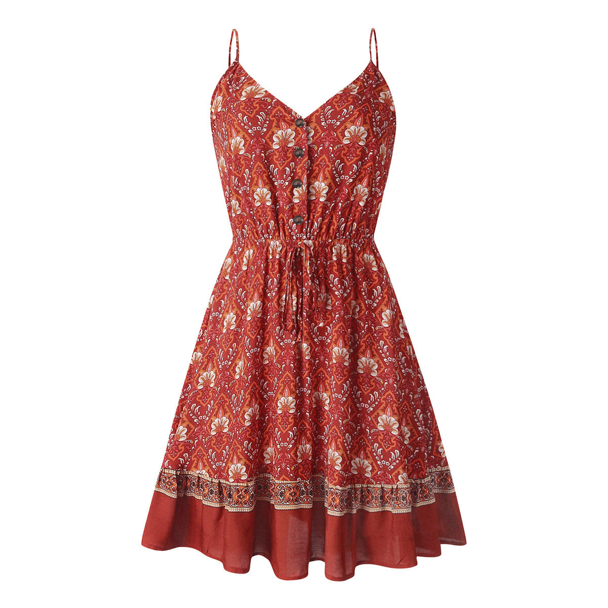 Classic Off Shoulder V Neck Sundress for Women - OutfitLondon