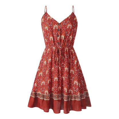 Classic Off Shoulder V Neck Sundress for Women - OutfitLondon