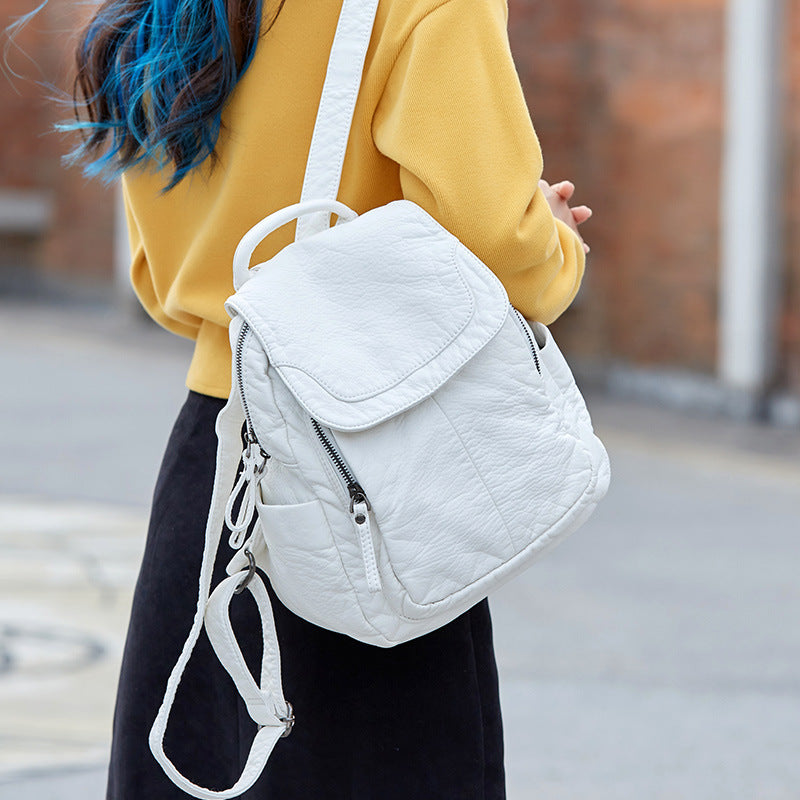 Stylish Leather Backpack with Spacious Compartments