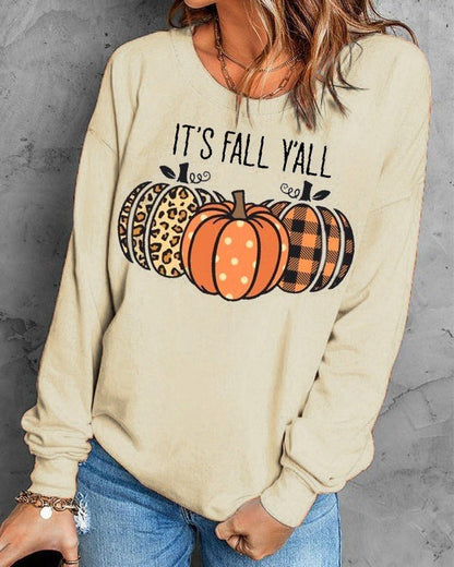 Autumn Seasonal Pumpkin Print Hoodie