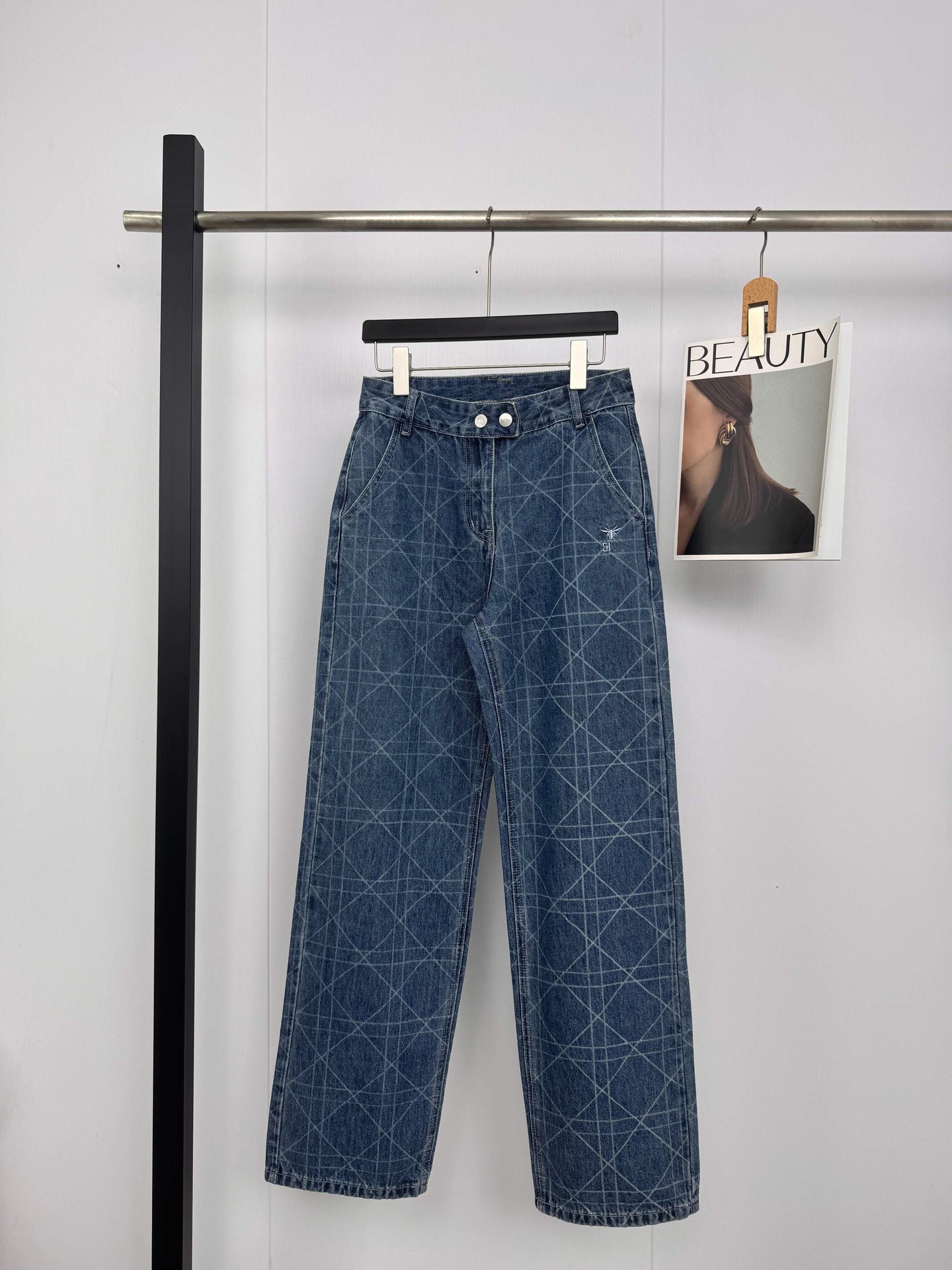 Stylish Glamorous Embroidered Straight Leg Jeans